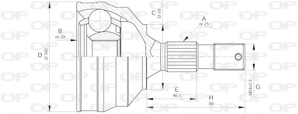 OPEN PARTS Шарнирный комплект, приводной вал CVJ5640.10